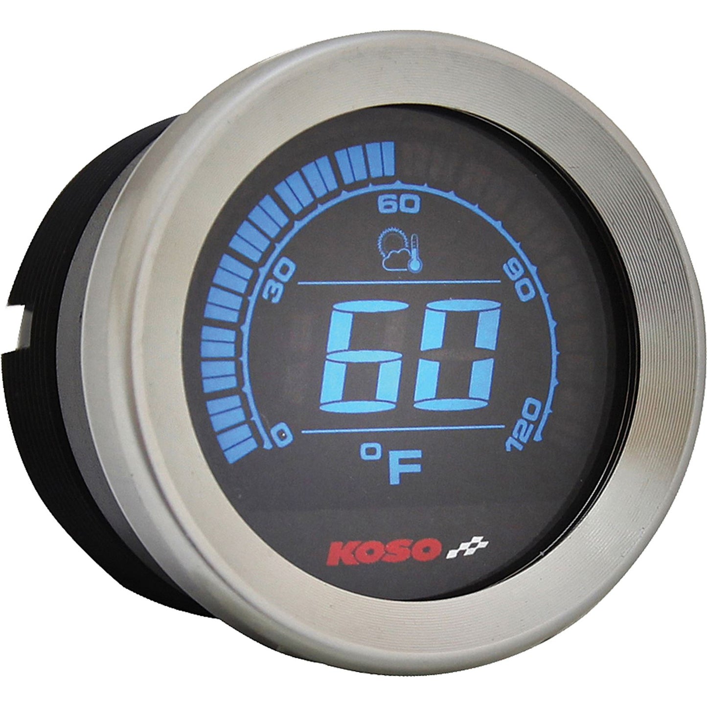 Koso HD-02 Series Gauge Kit Silver Bezel Oil Temp BA050905_64217