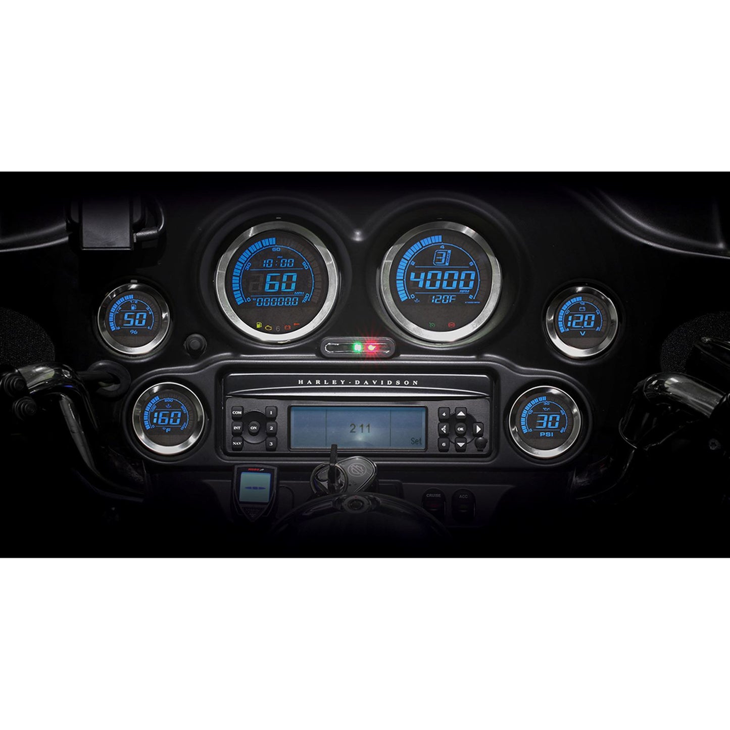 Koso HD-02 Series Gauge Kit Silver Bezel Oil Temp BA050905_410242