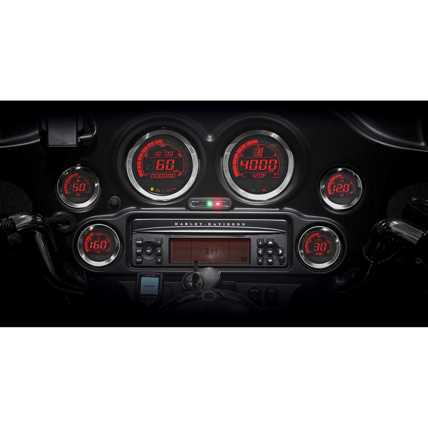 Koso HD-02 Series Gauge Kit Silver Bezel Oil Temp BA050905_410243