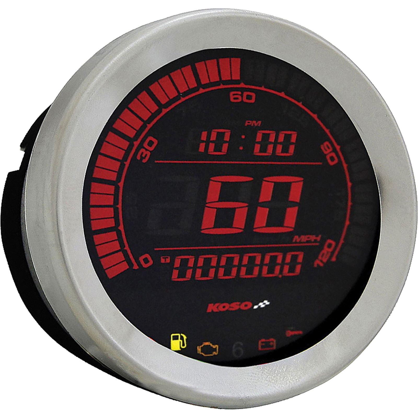 Koso HD-02 Series Gauge Kit Silver Bezel Oil Temp BA050905_64221