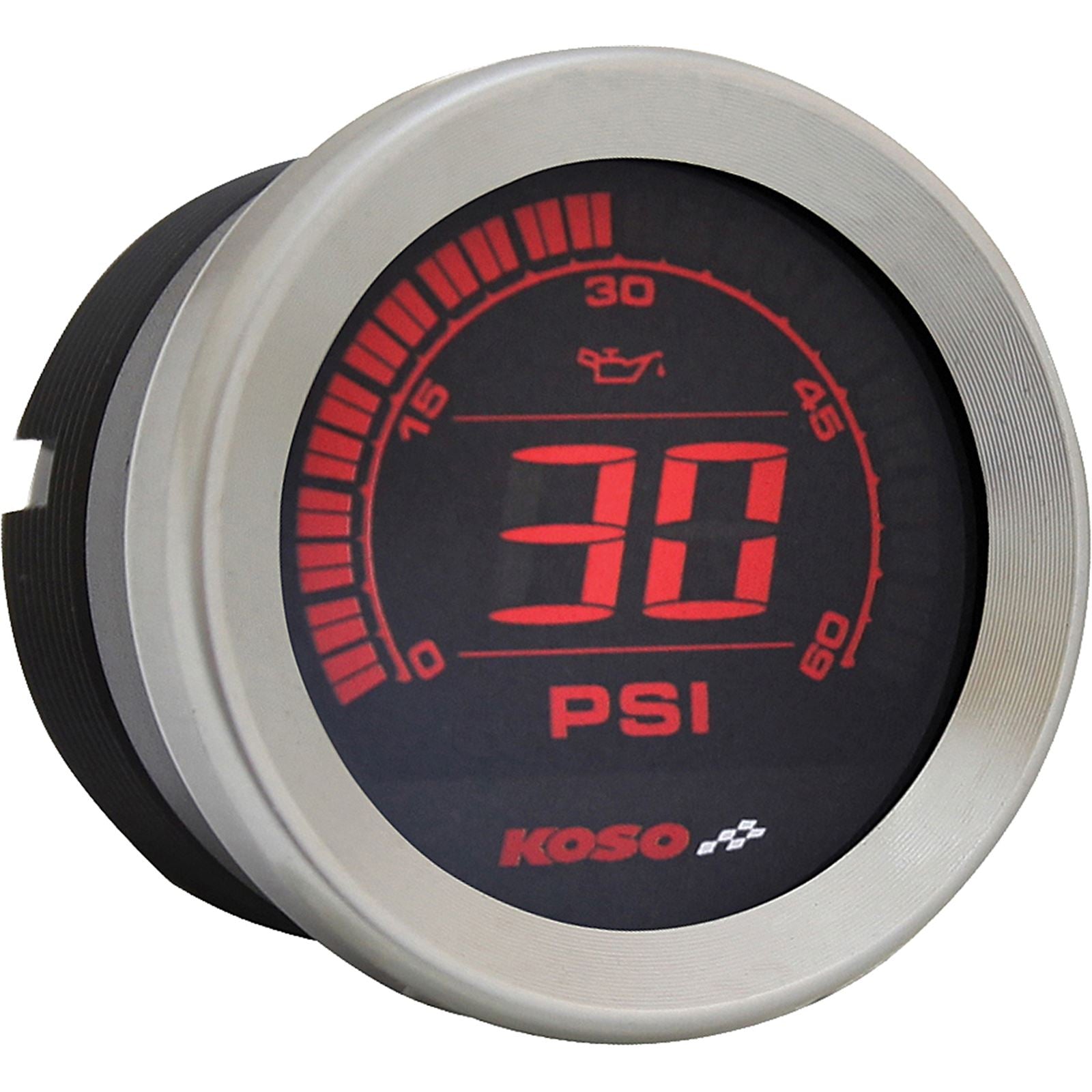 Koso HD-02 Series Gauge Kit Silver Bezel Oil Temp BA050905_64222