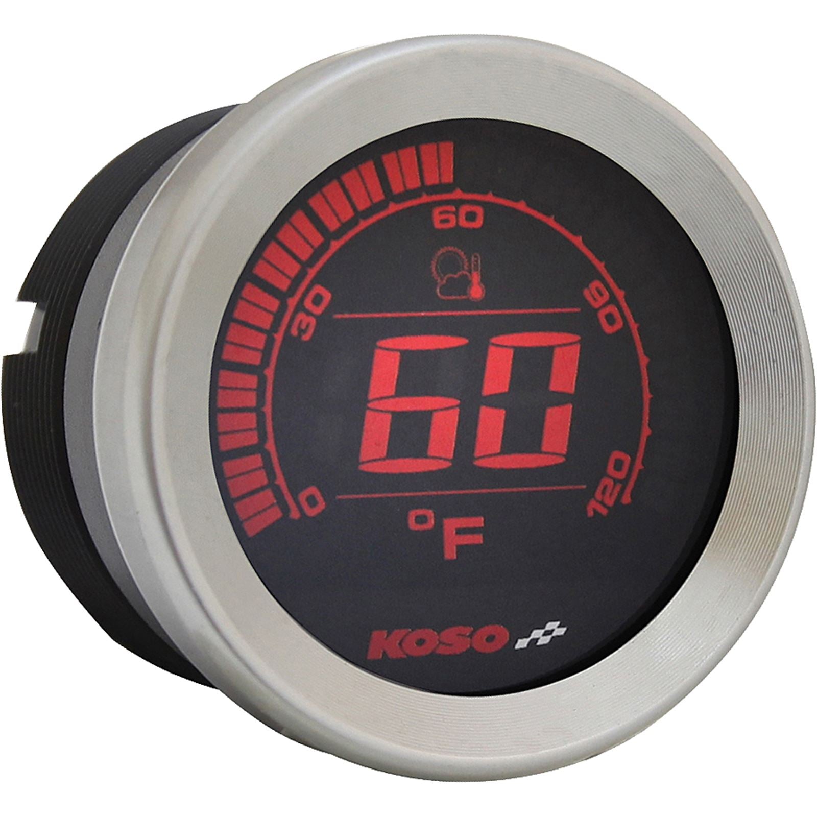 Koso HD-02 Series Gauge Kit Silver Bezel Oil Temp BA050905_64225