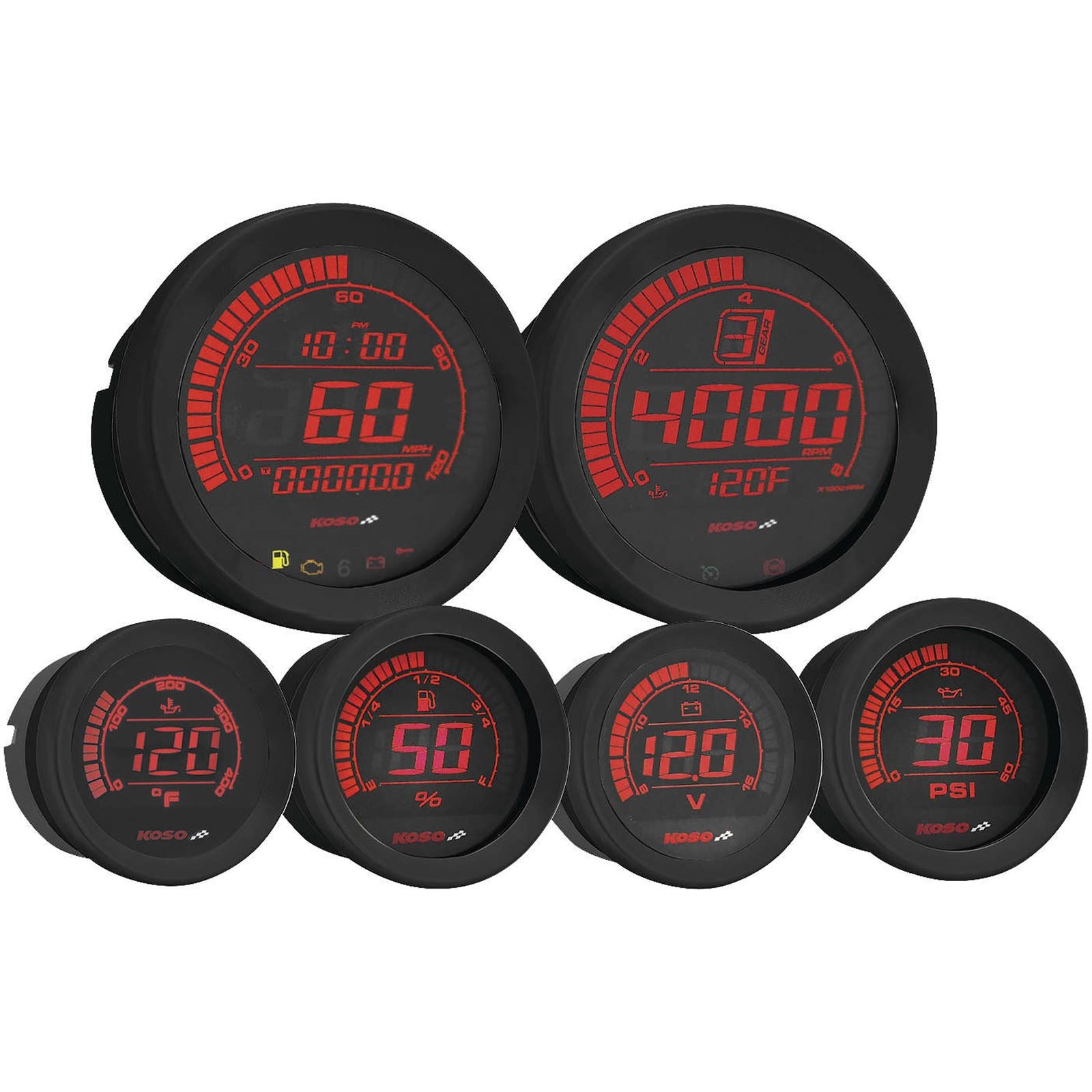 Koso HD-02 Series Gauge Kit Black Bezel Oil Temp BA050907_64227