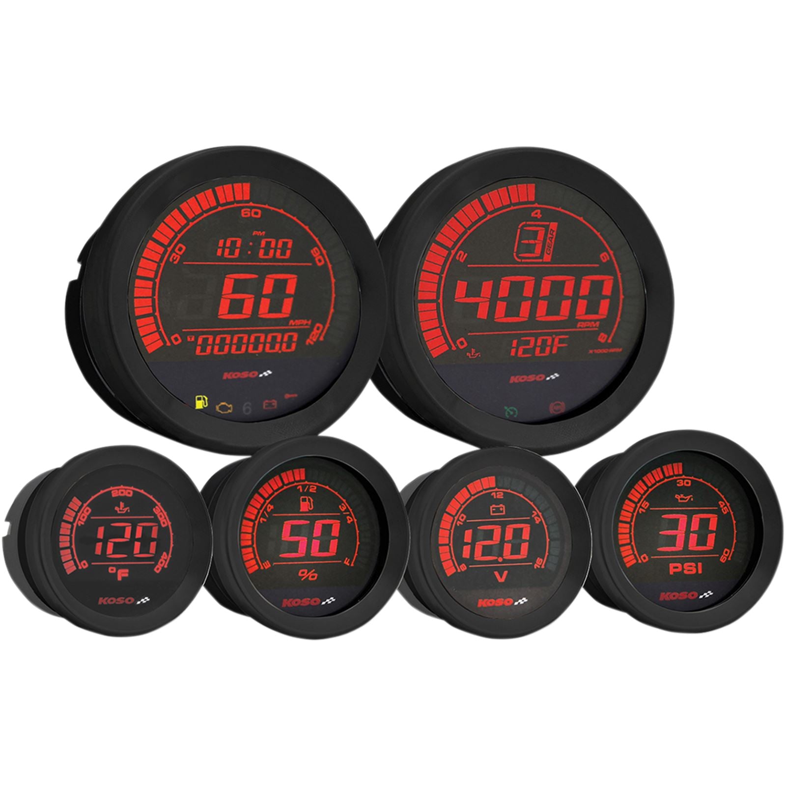Koso HD-02 Series Gauge Kit Black Bezel Oil Temp BA050907_410245
