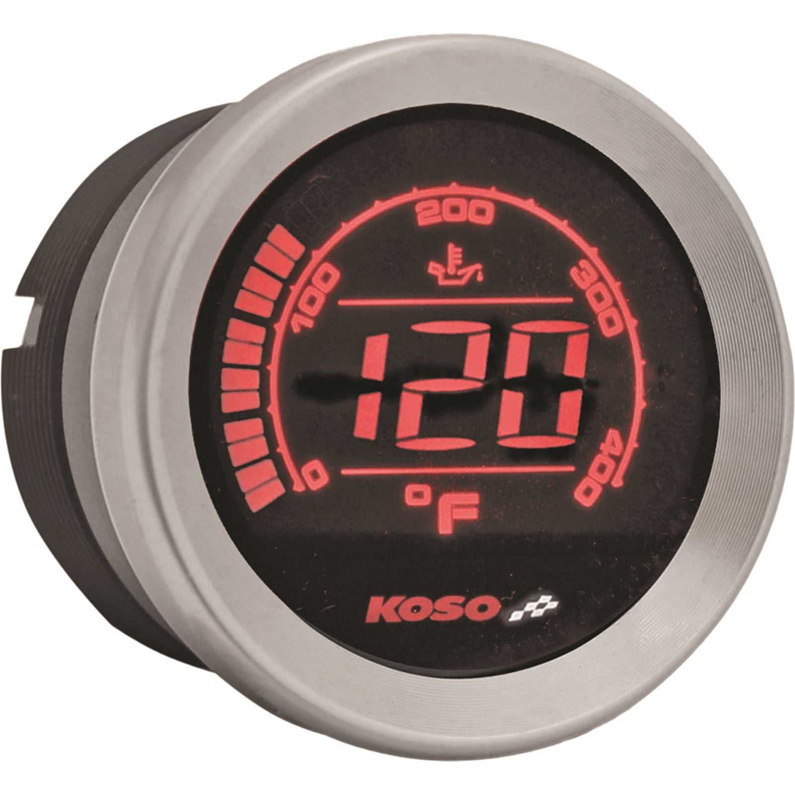Koso HD-02T 2'' Oil Temp Gauge Silver Bezel BA050500_64255