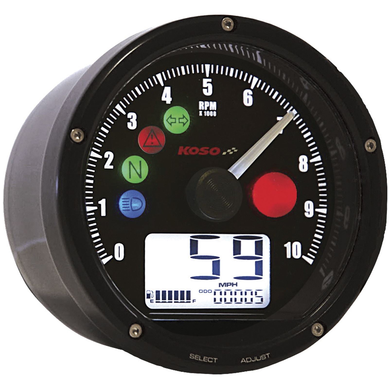 Koso TNT-01 Multifunction Speedometer Black BA035K00-HD_64260