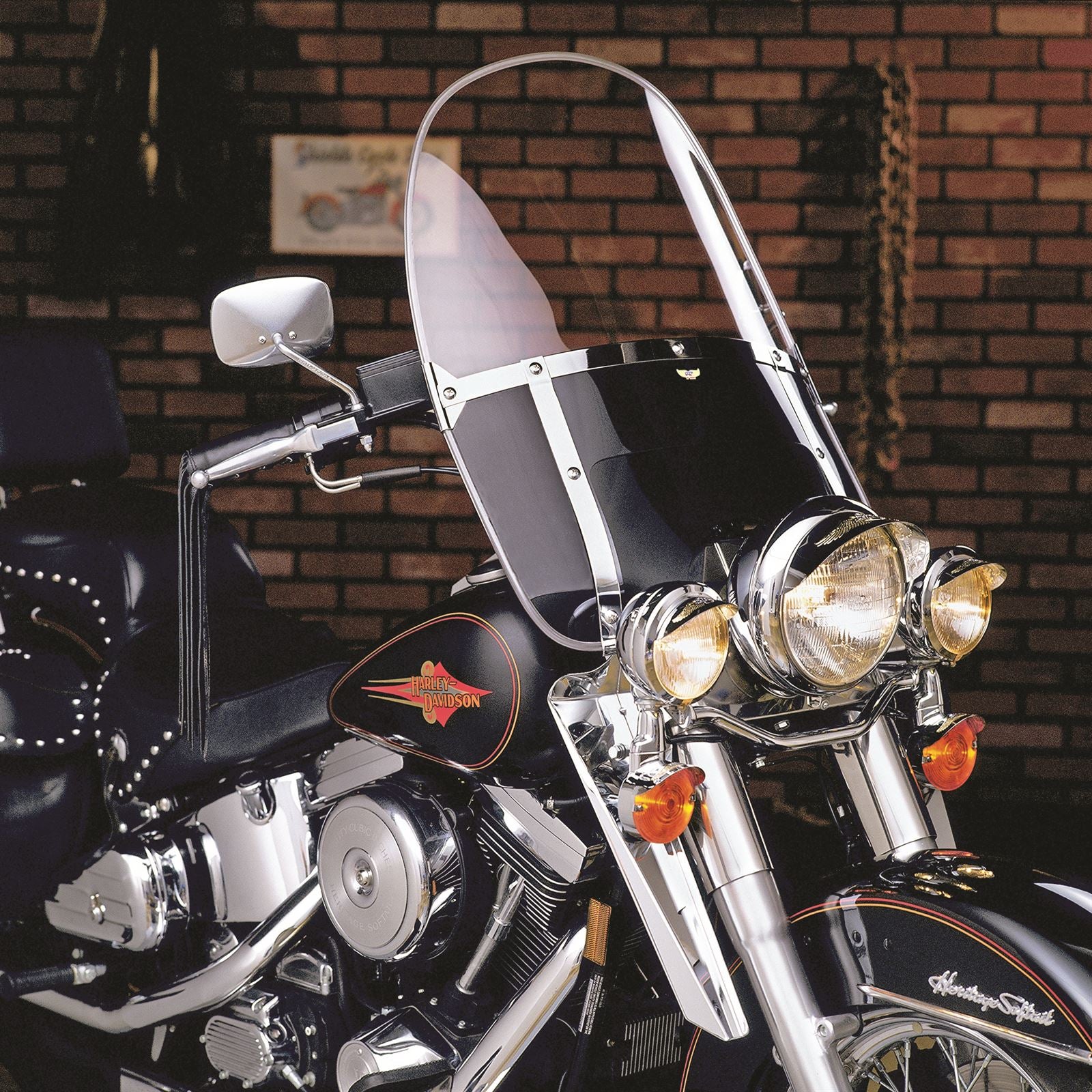 National Cycle Heritage Beaded Windshield - Black Adjustable Window N2233_66315