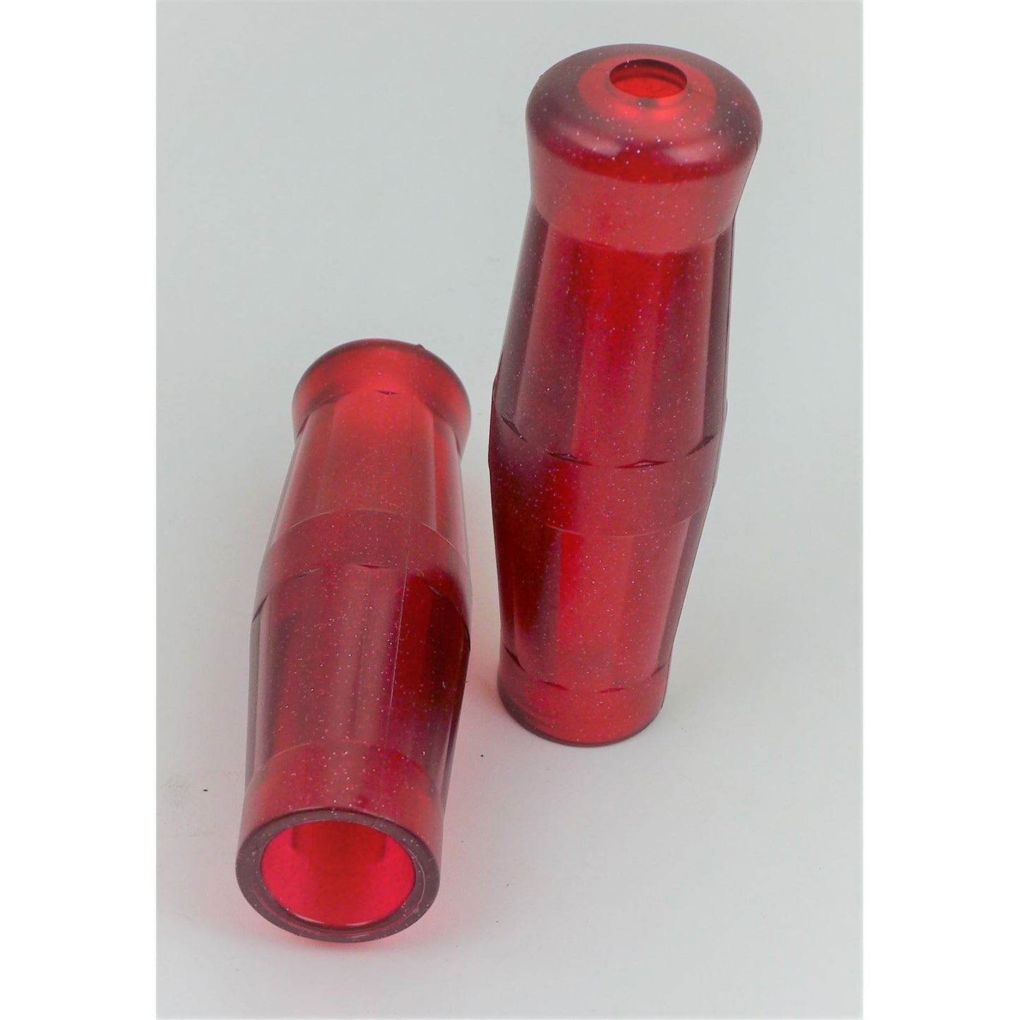 2FastMoto Vintage Coke Bottle Grips Jellie Red With Metal Flakes 7/8" Handlebars [MPN: ry01-034]_943062