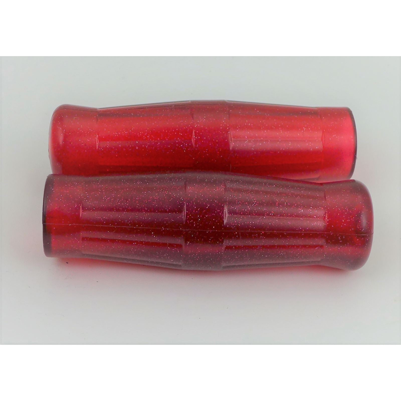2FastMoto Vintage Coke Bottle Grips Jellie Red With Metal Flakes 7/8" Handlebars [MPN: ry01-034]_943064