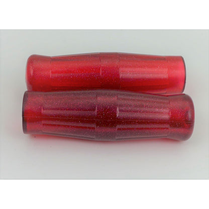 2FastMoto Vintage Coke Bottle Grips Jellie Red With Metal Flakes 7/8" Handlebars [MPN: ry01-034]_943064