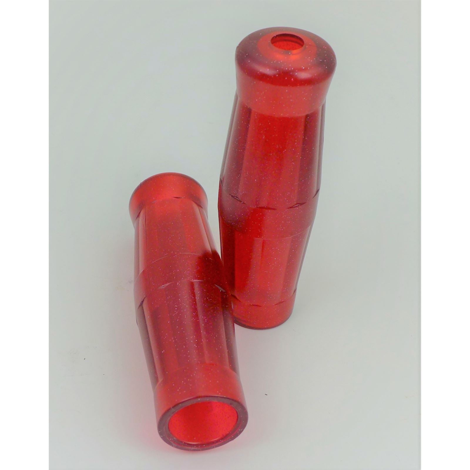 2FastMoto Vintage Coke Bottle Grips Jellie Red With Metal Flakes 7/8" Handlebars [MPN: ry01-034]_943065