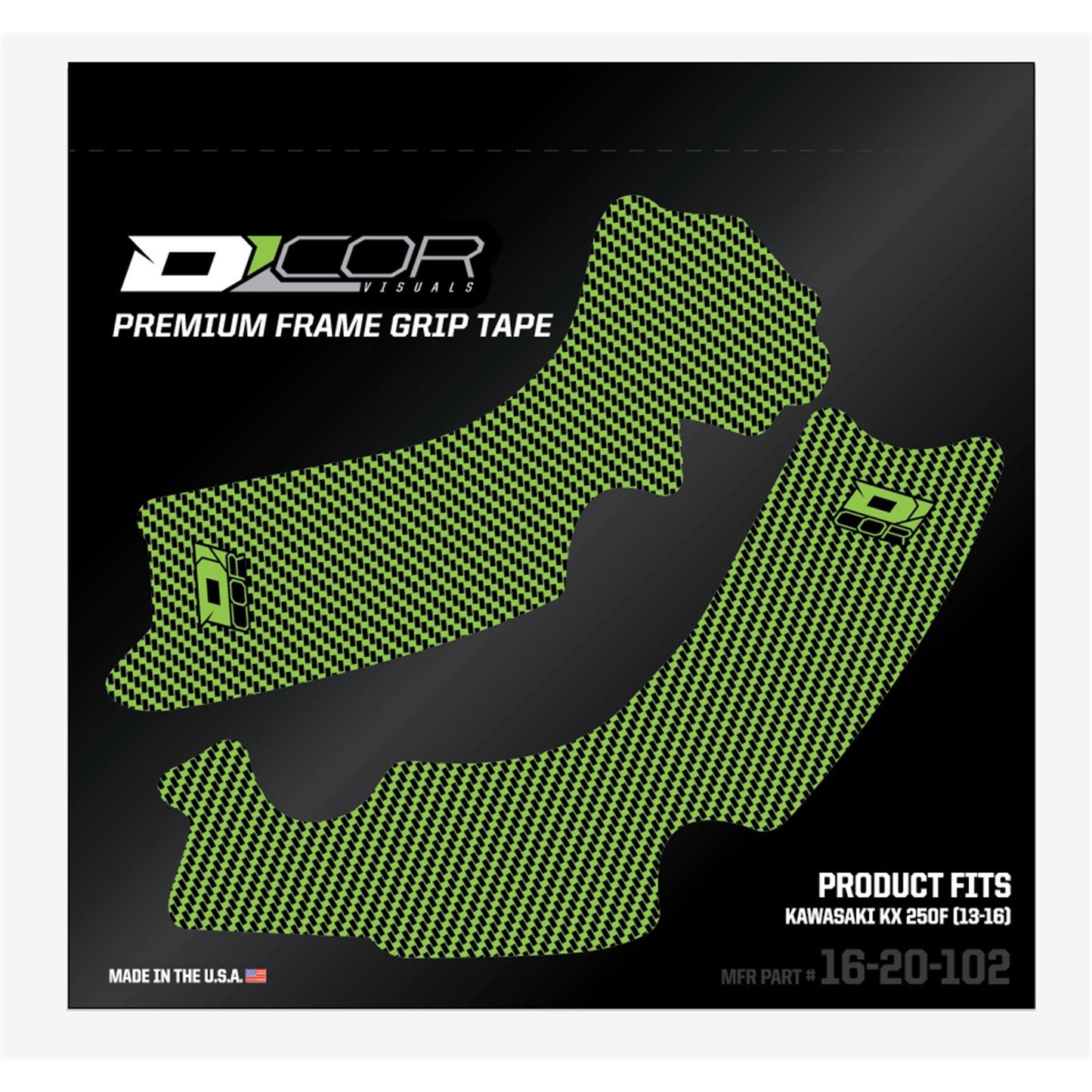D'Cor Frame Grip Guard Decal Green/Black [MPN: 16-20-102]_67066