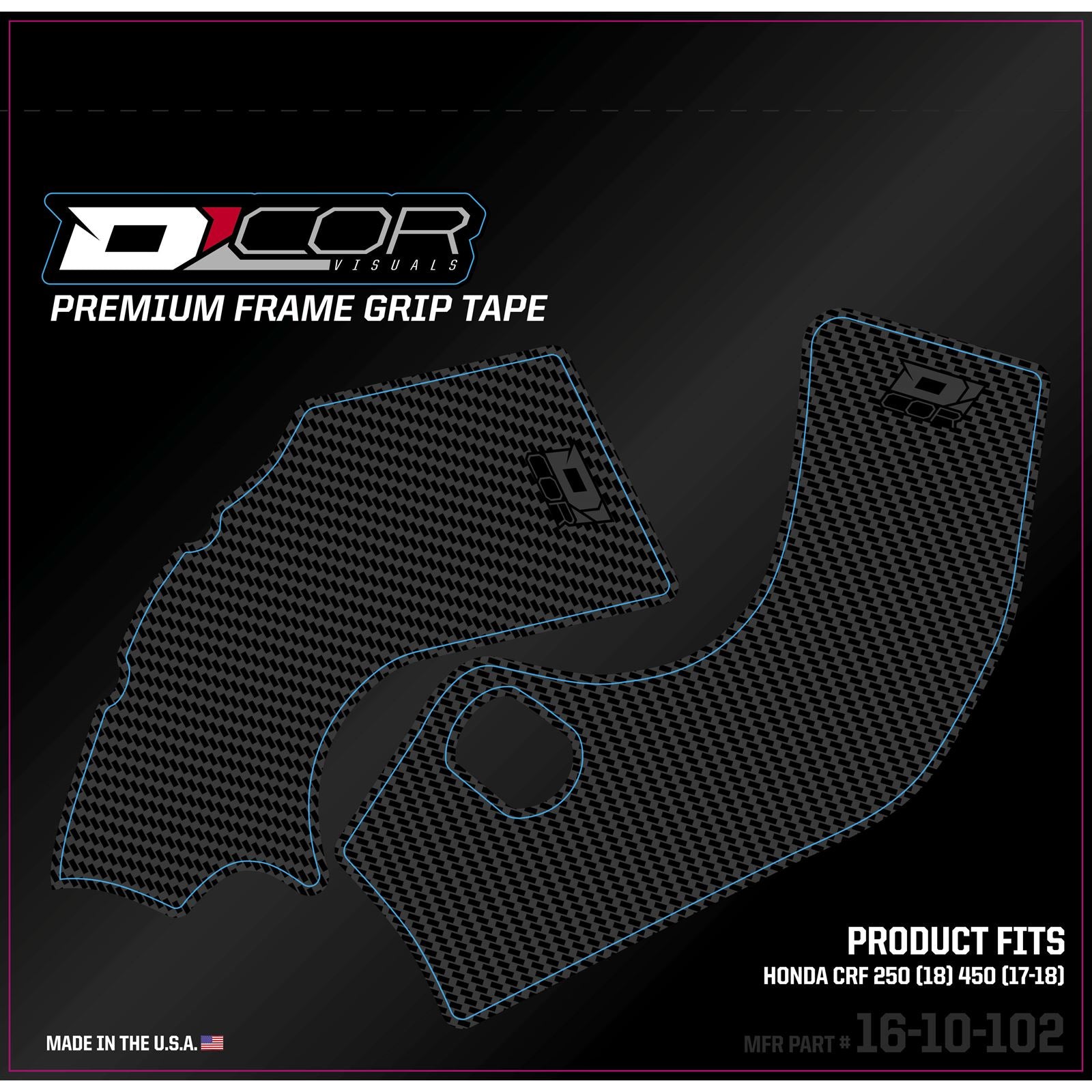 D'Cor Frame Grip Guard Decal Grey [MPN: 16-10-102]_67092