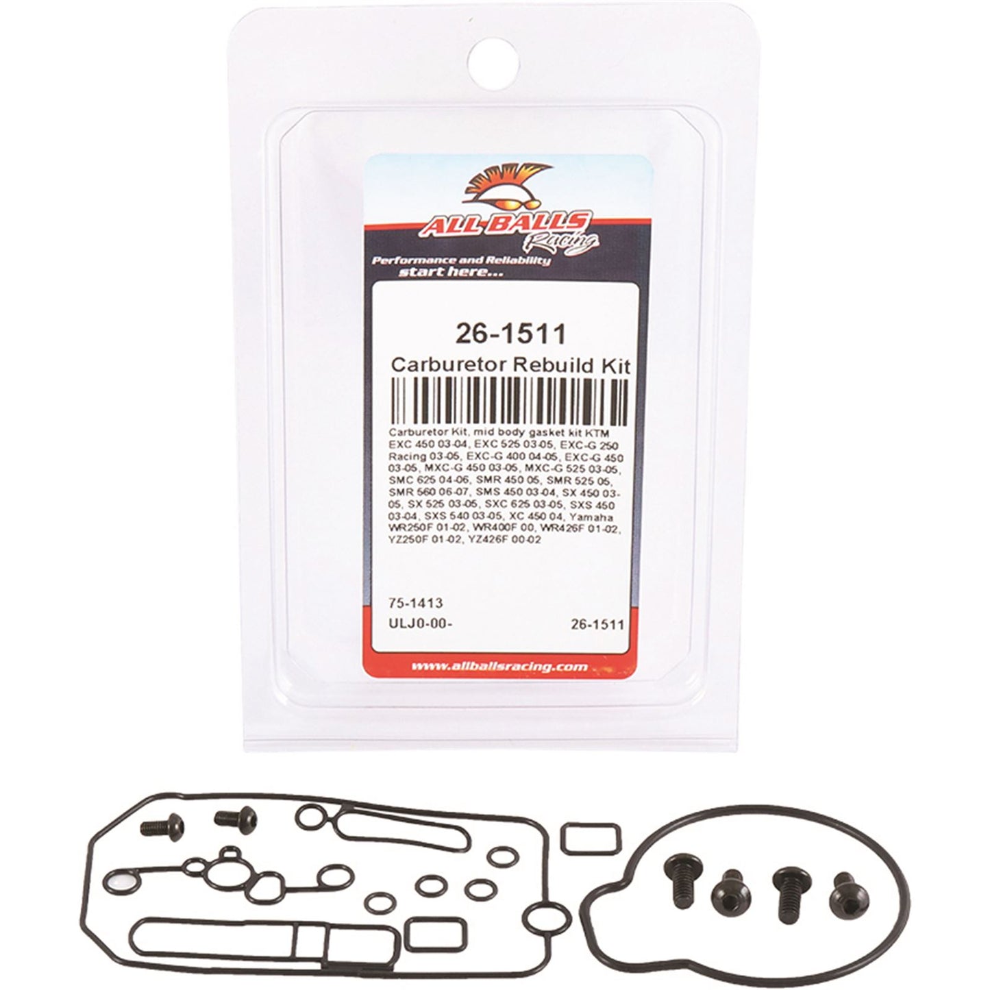 All Balls Keihin Mid Body Carburetor Kit 26-1511_67248