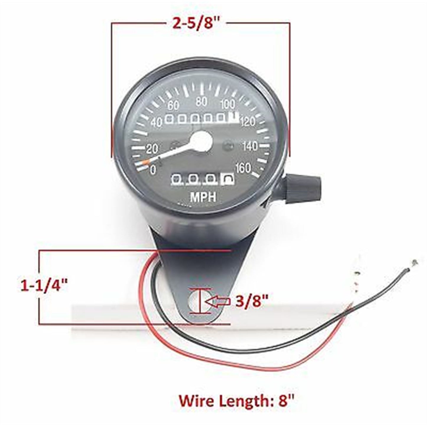 2FastMoto Speedometer Gauge Custom Analog for Most Motorcycles [MPN: 14-20141B]_635220
