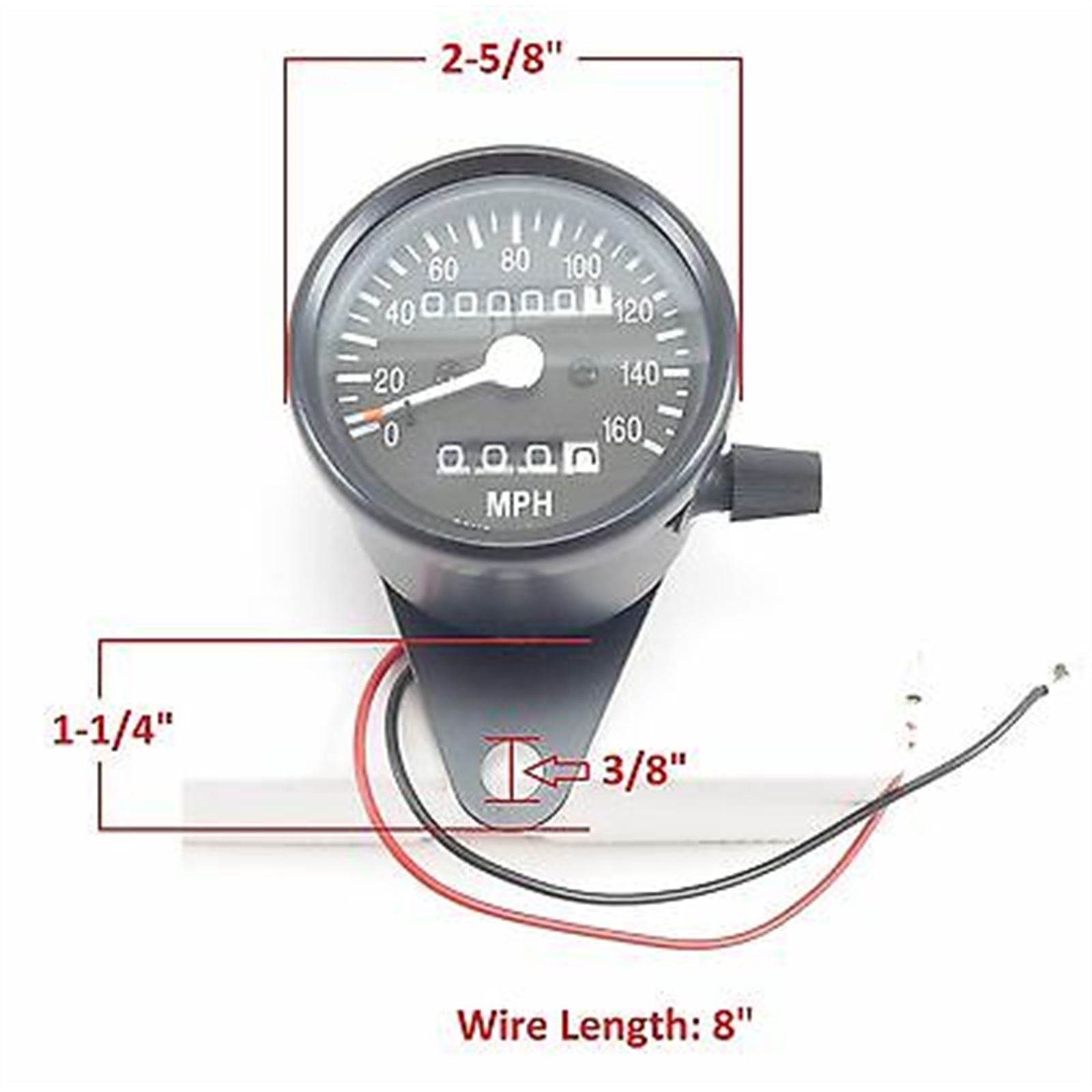 2FastMoto Speedometer Gauge Custom Analog for Most Motorcycles [MPN: 14-20141B]_635220