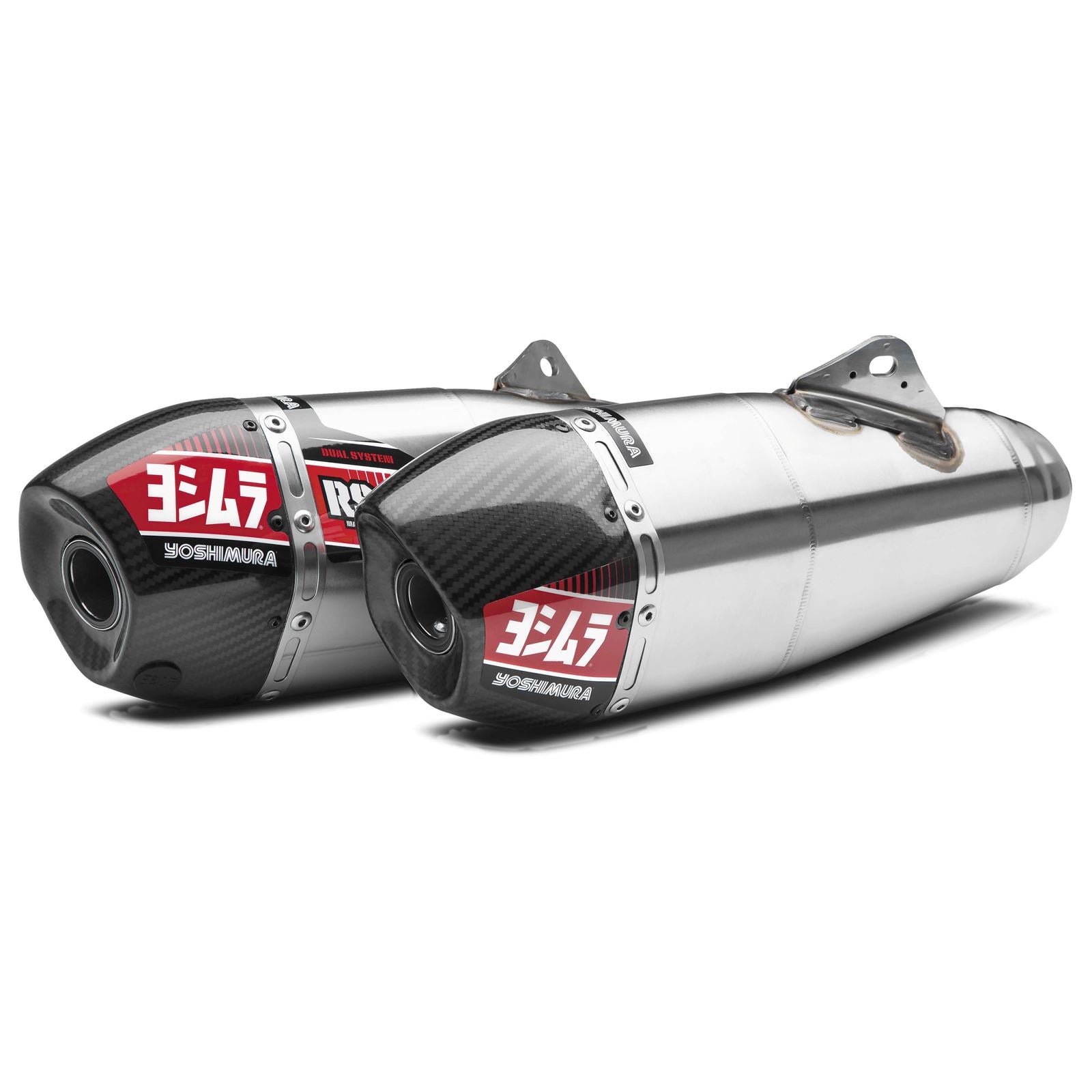 Yoshimura RS-9 Header/Canister/End Cap Exhaust Dual Slip-On SS-AL-CF 22843BR520_69379