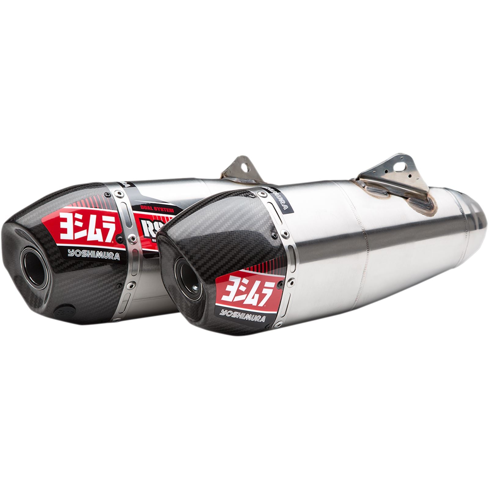 Yoshimura RS-9 Header/Canister/End Cap Exhaust Dual Slip-On SS-AL-CF 22843BR520_501018