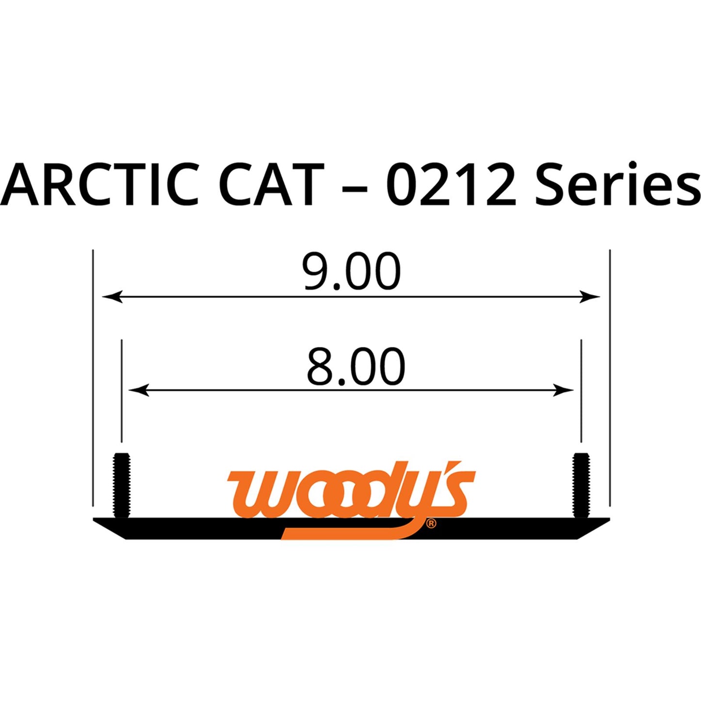 Woodys Mini Sled Runner 4" Carbide - Arctic Cat - Pair EAT3-0212_497669