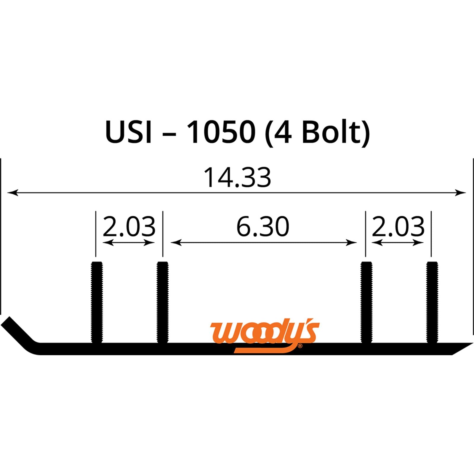 Woodys 6" Carbide Runners USI 4 Bolt TSI4-1050-4B_497664