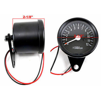 2FastMoto Universal Black Tachometer 0-12,000 RPM -1:7 ratio For Motorcycles  14-20221_636493