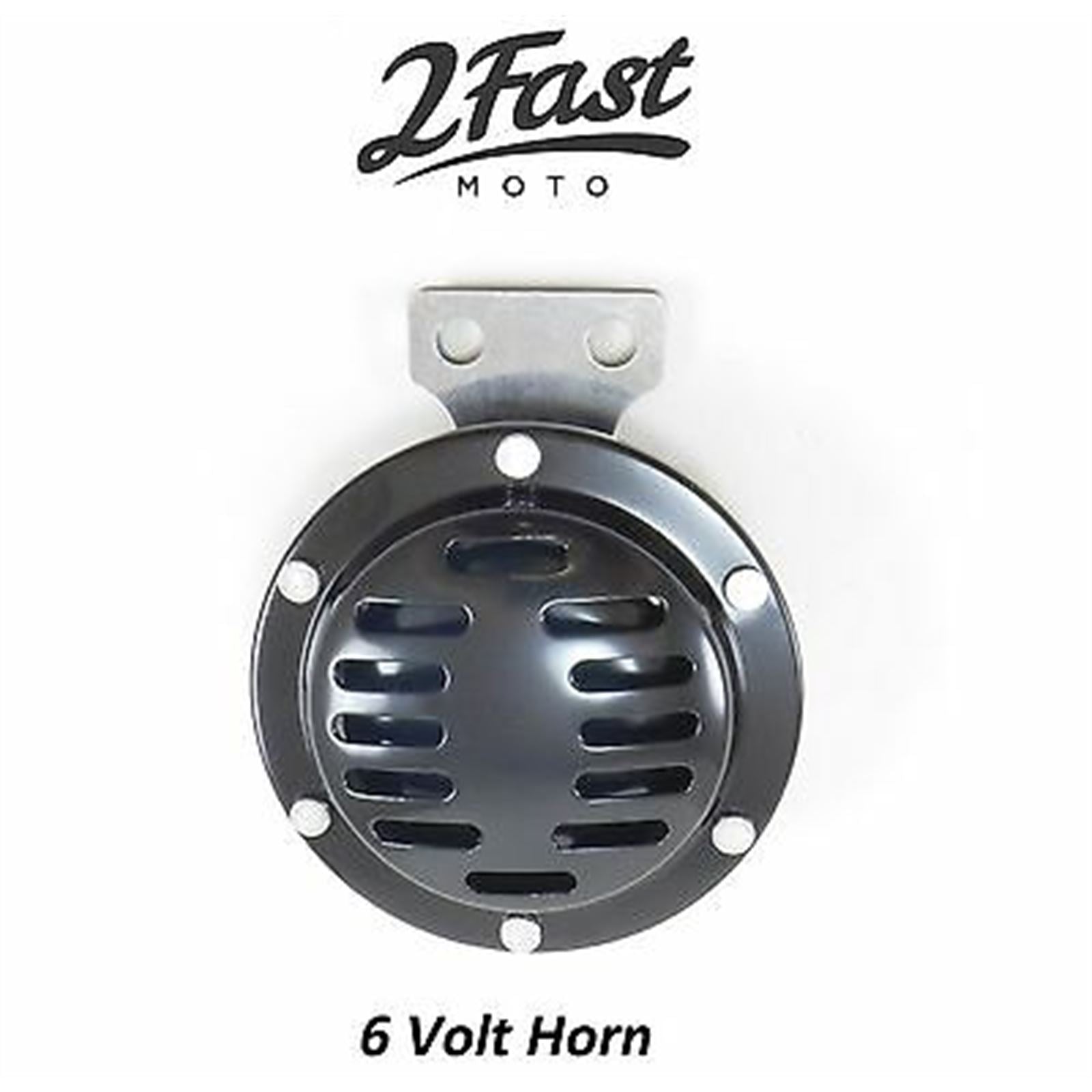 2FastMoto 6 Volt Horn - Black for Harley and Honda 2fm-6vhorn_647252