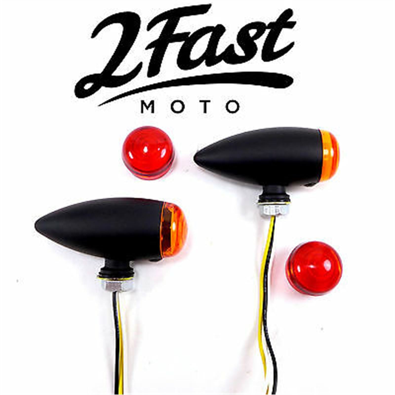2FastMoto Matte Black LED Metal Dual Filament Bullet Turn Signal Light  43-u0726a_652504