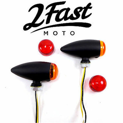 2FastMoto Matte Black LED Metal Dual Filament Bullet Turn Signal Light  43-u0726a_652504