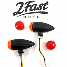 2FastMoto Metal Turn Signals Matte Black Buffalo Style LED Bullet for Motorcycles 61-73192_635672