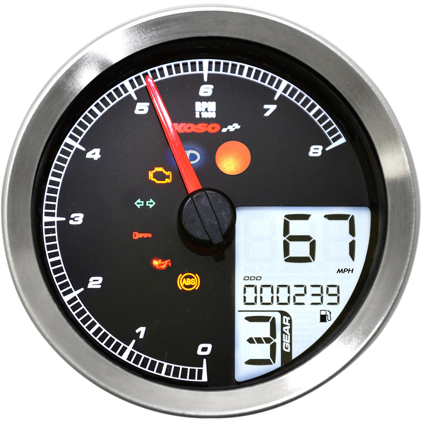 Koso TNT-B Gauge Silver for Yamaha Bolt BA051300_410324