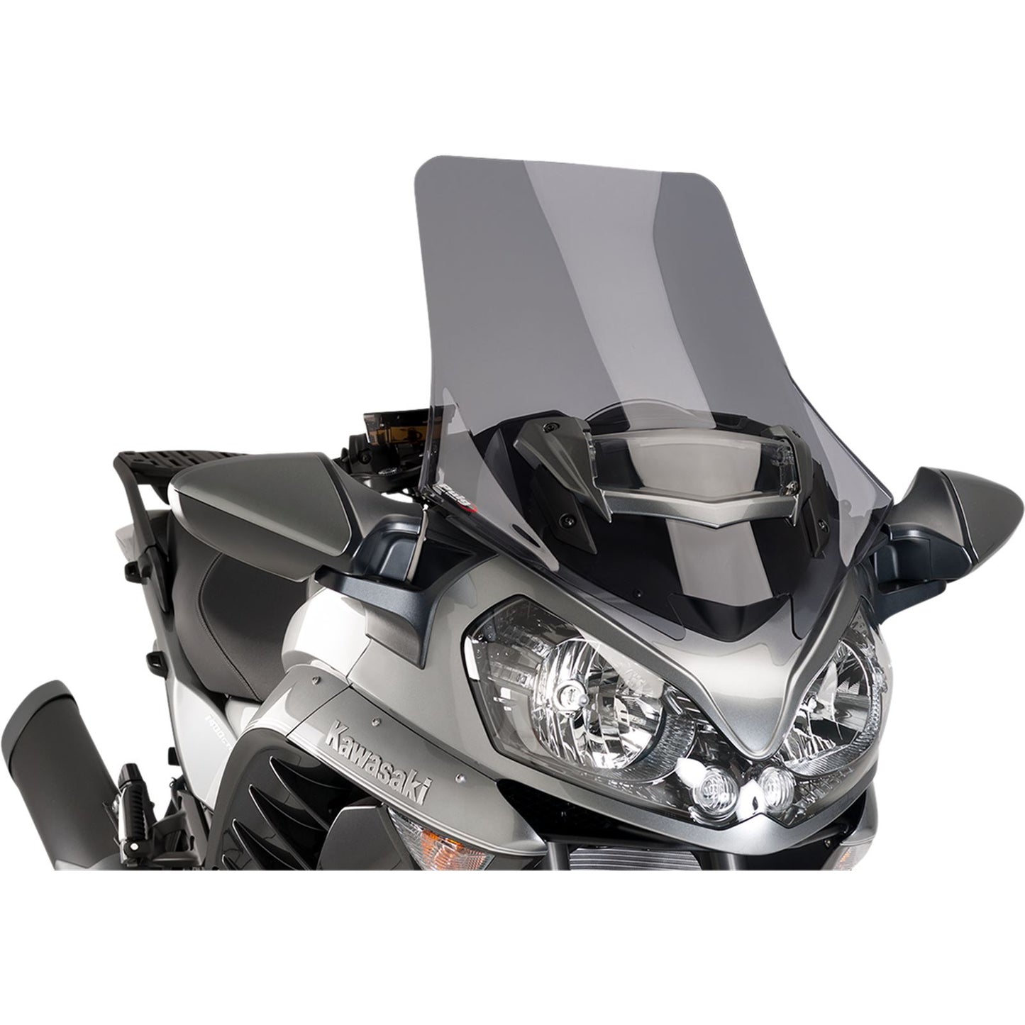 Puig Race Windscreen - Dark Smoke - Tour for Kawasaki 7628F_461429