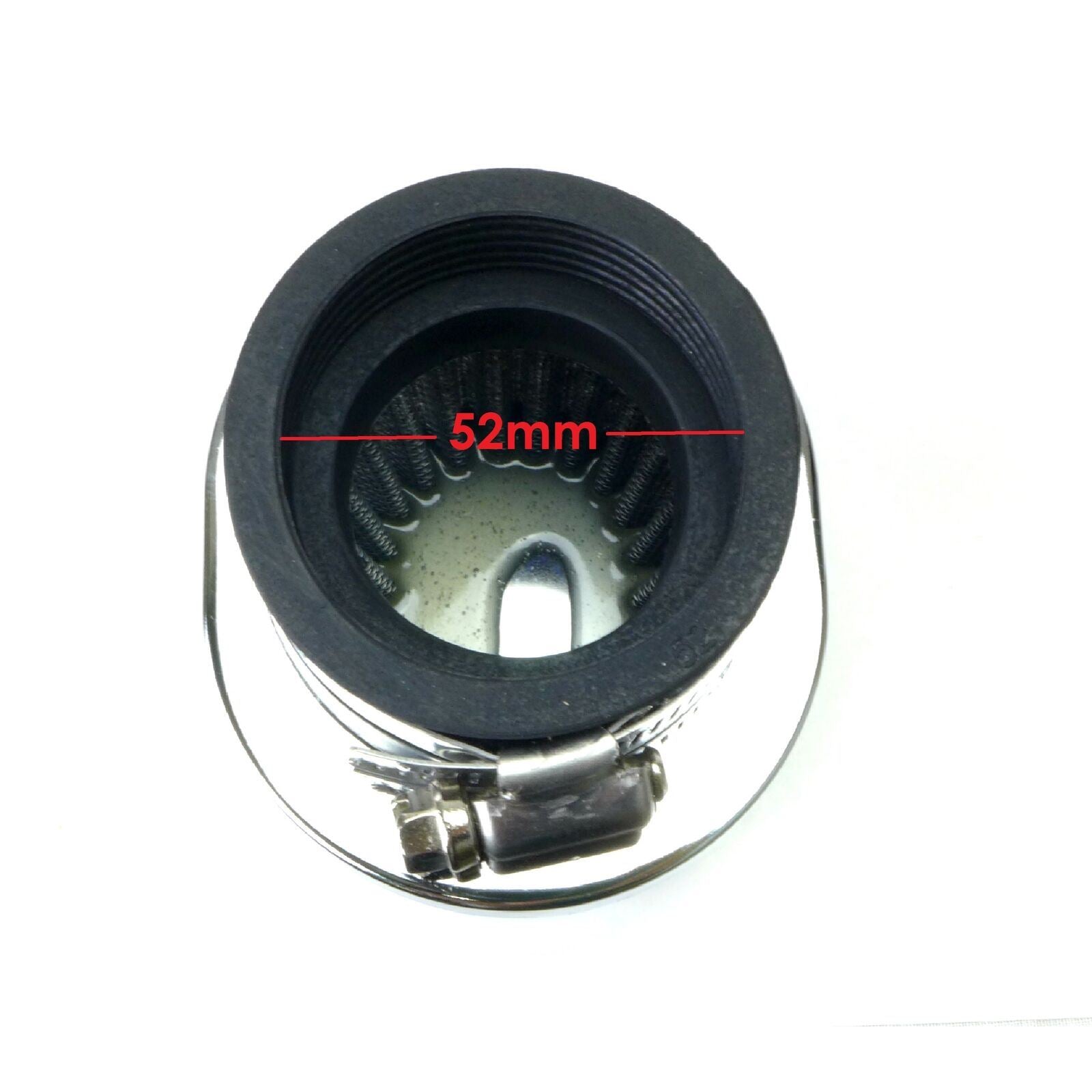 2FastMoto Wire Mesh Pod Air Filters Oval 52mm Clamp-On Offset Flange Pair [MPN: 25-24186]_631402