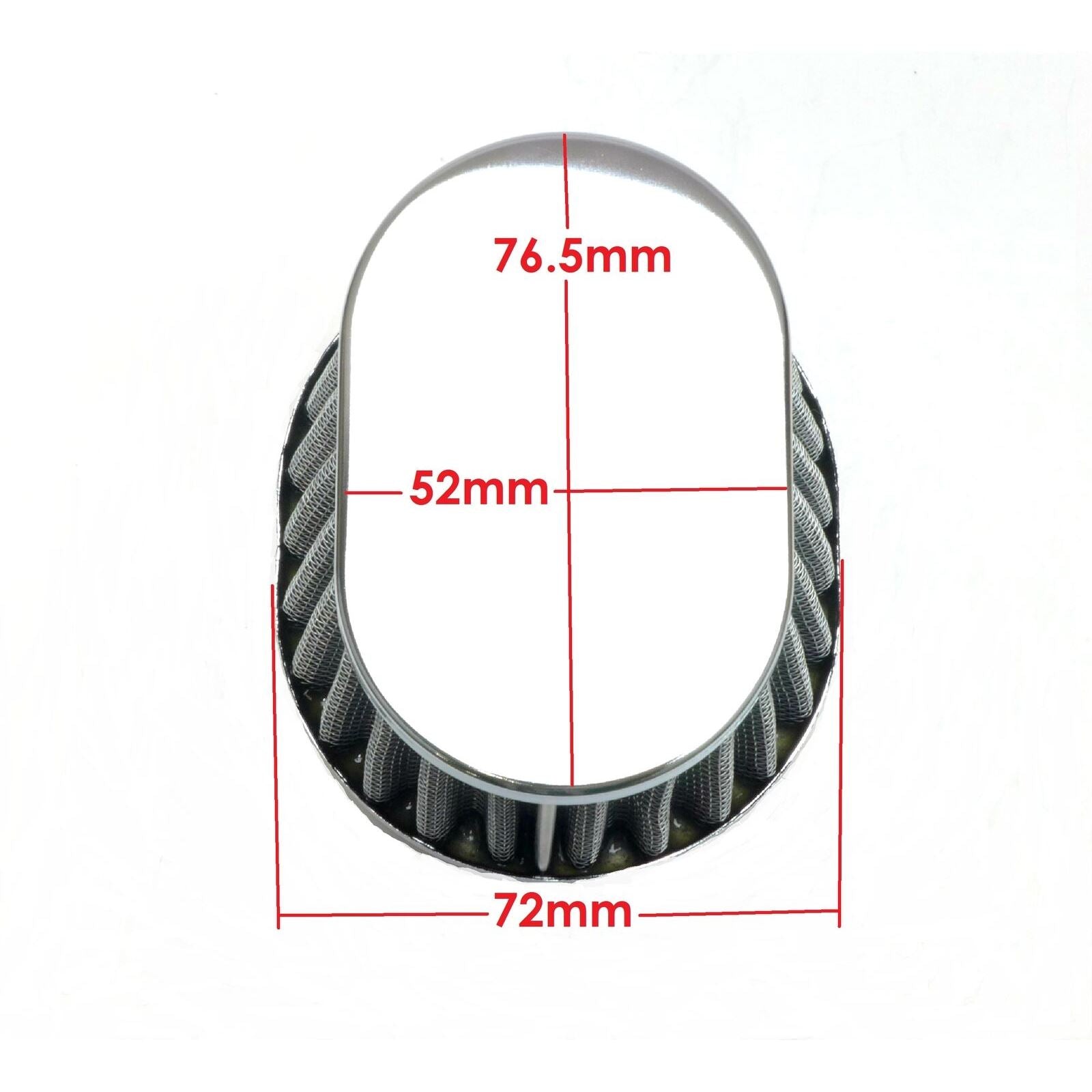2FastMoto Wire Mesh Pod Air Filters Oval 52mm Clamp-On Offset Flange Pair [MPN: 25-24186]_631389