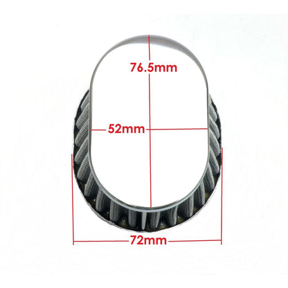 2FastMoto Wire Mesh Pod Air Filters Oval 52mm Clamp-On Offset Flange Pair [MPN: 25-24186]_631389