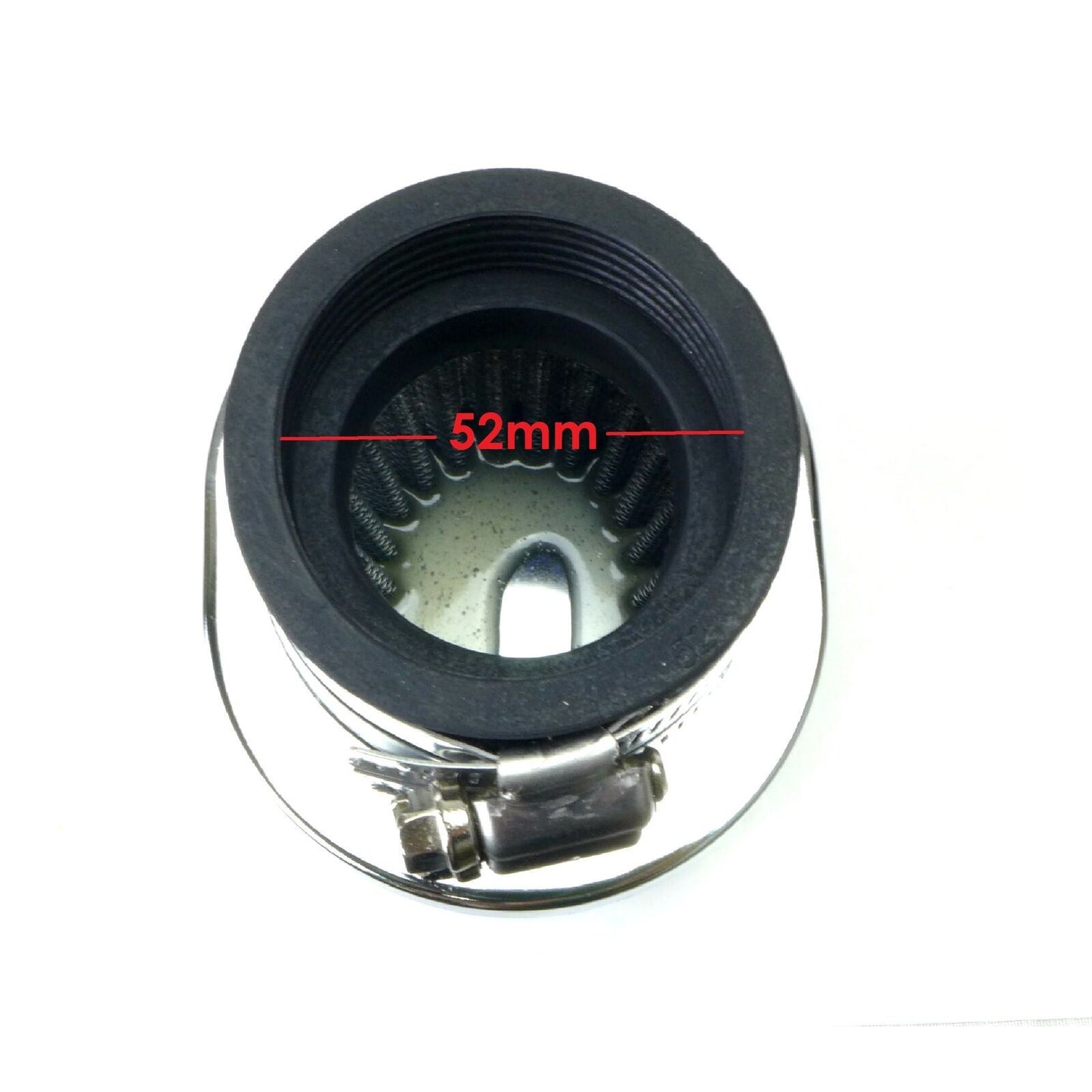 2FastMoto Wire Mesh Pod Air Filters Oval 52mm Clamp-On Offset Flange Pair [MPN: 25-24186]_645977