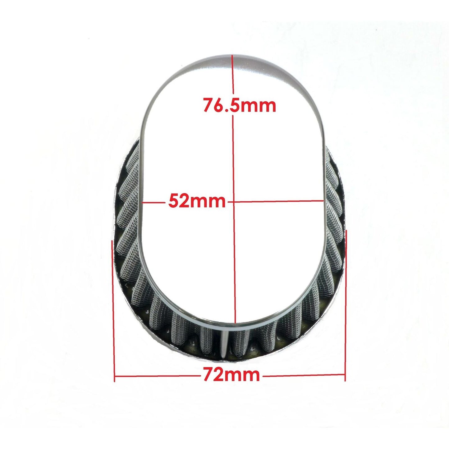 2FastMoto Wire Mesh Pod Air Filters Oval 52mm Clamp-On Offset Flange Pair [MPN: 25-24186]_645979