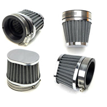 2FastMoto Wire Mesh Pod Air Filter 52mm Oval Chrome Clamp-On Offset - 4/Pack [MPN: 25-24186x4]_671487