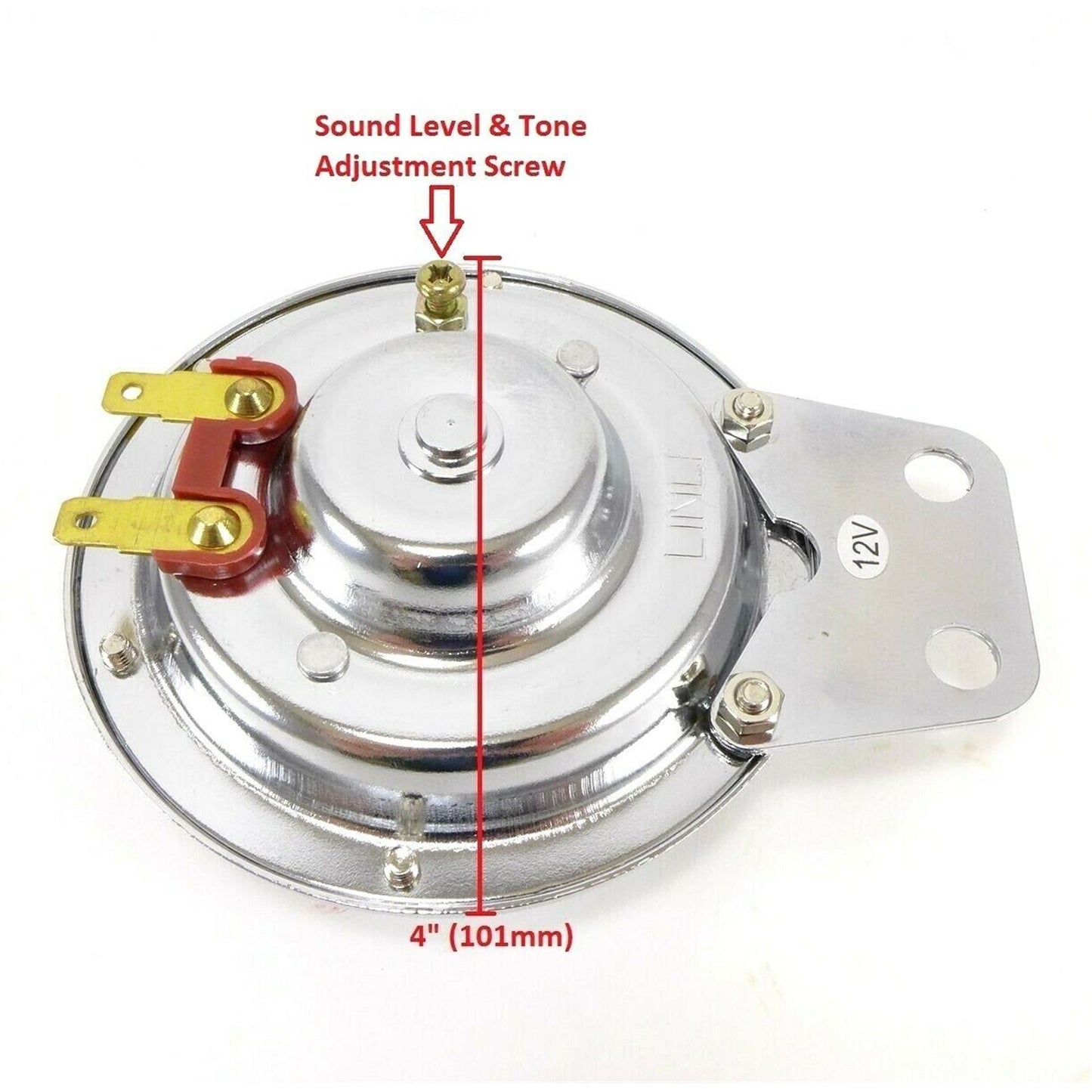 2FastMoto 12 volt - 100mm/4" Diameter 105DB Chrome Horn 86-18122_860131