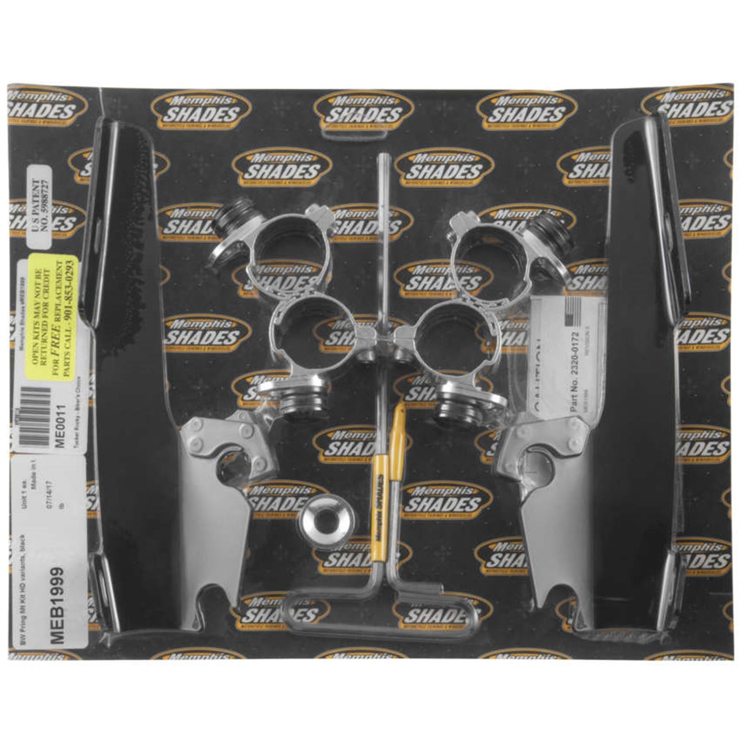 Memphis Shades Batwing - Mounting Kit - Black - XL MEB1999_73369