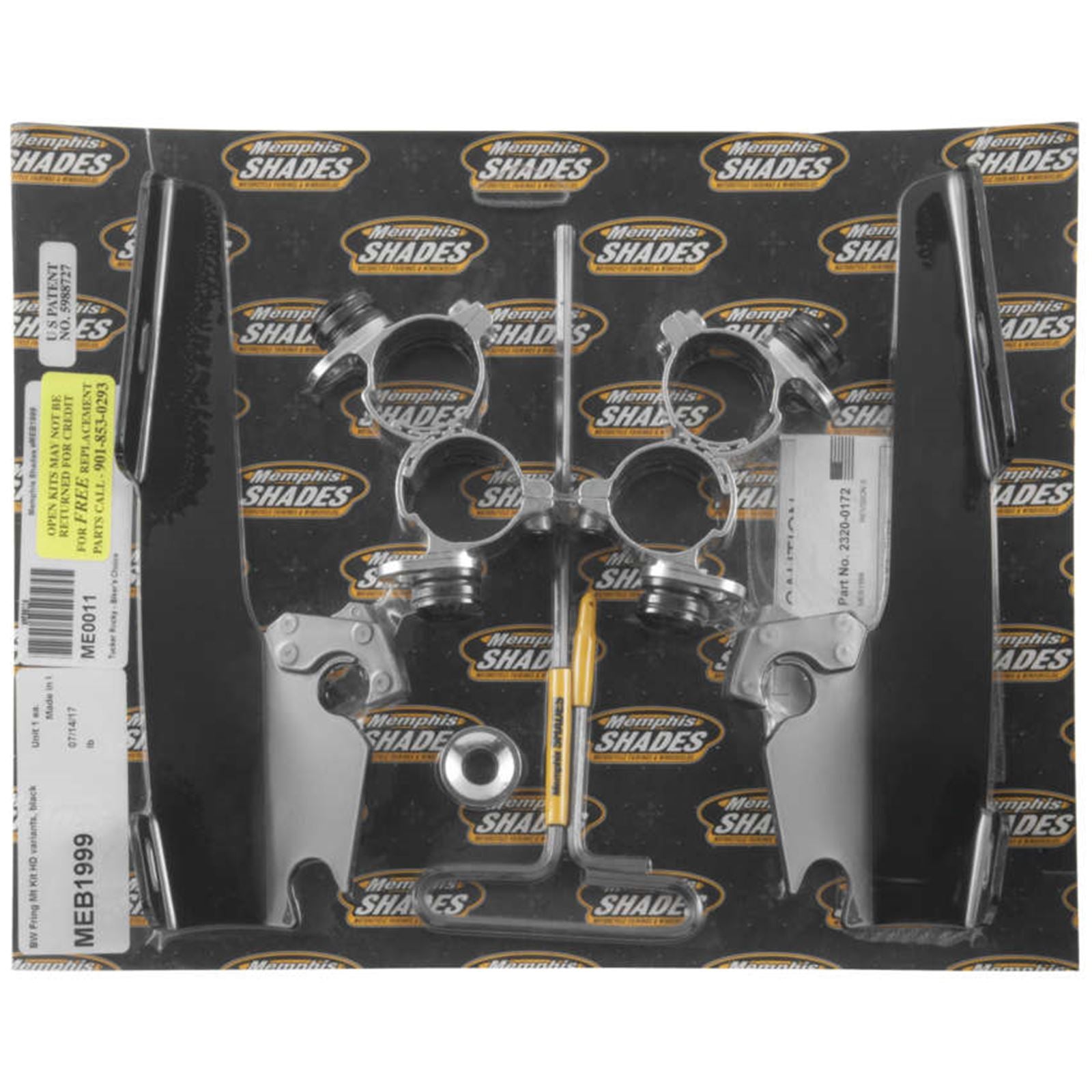 Memphis Shades Batwing - Mounting Kit - Black - XL MEB1999_73369