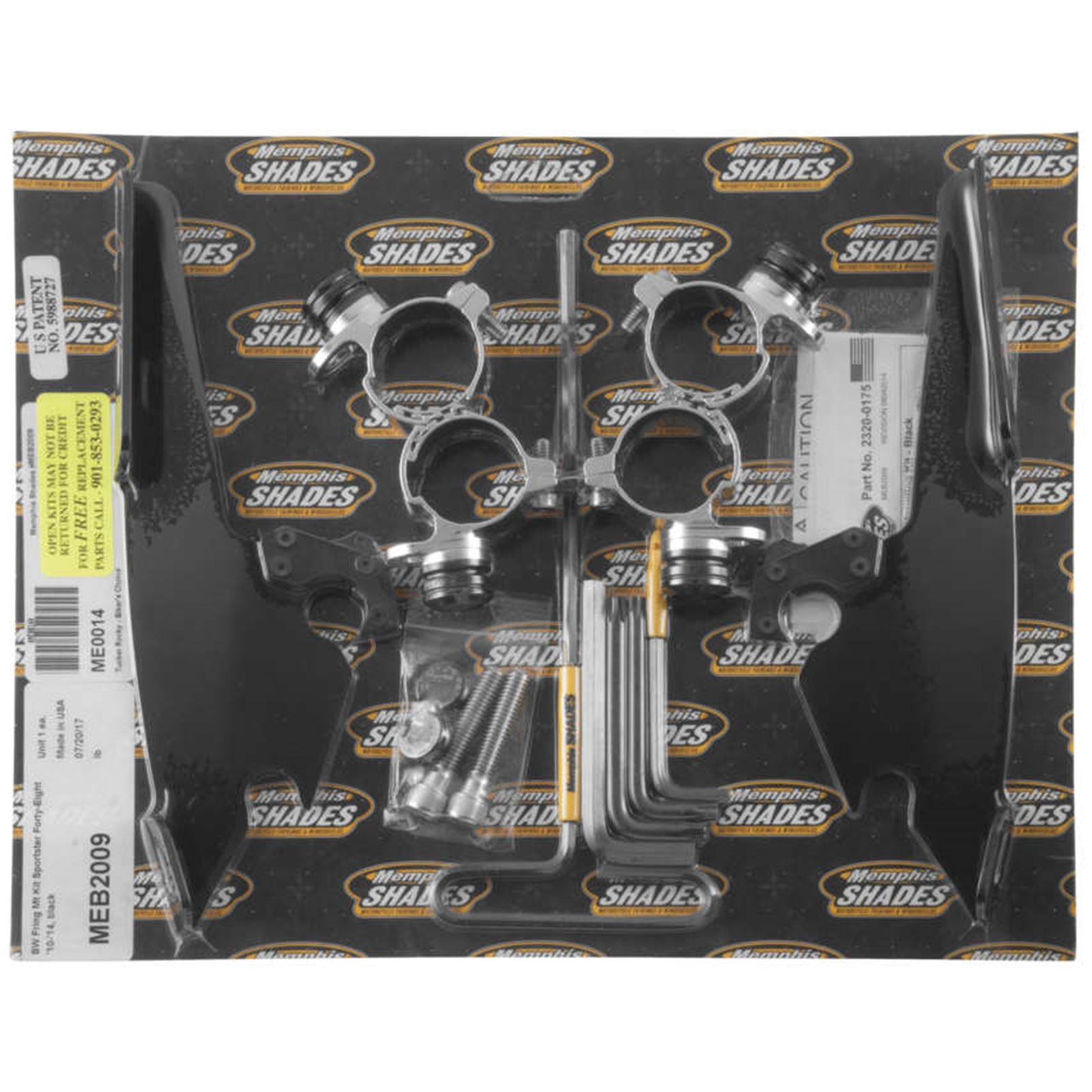 Memphis Shades Batwing - Mounting Kit - Black - XL48 MEB2009_73372