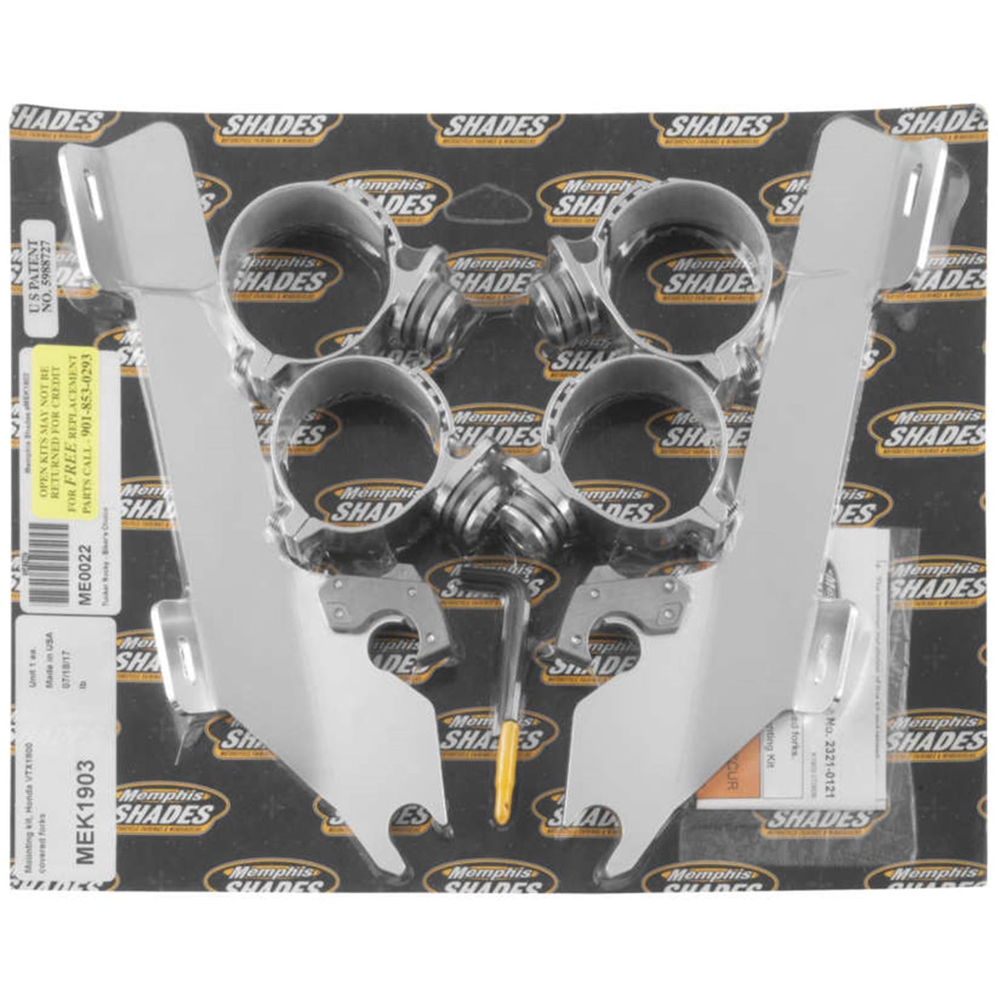 Memphis Shades Batwing Trigger Lock Mounting Kit - VTX18 - Polished MEK1903_73380