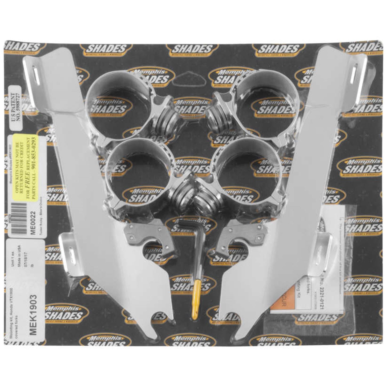 Memphis Shades Batwing Trigger Lock Mounting Kit - VTX18 - Polished MEK1903_73380
