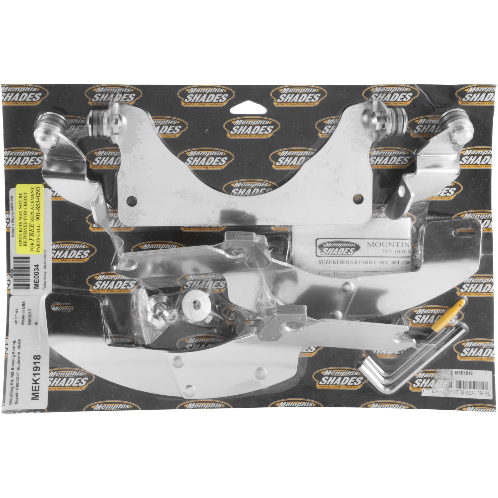 Memphis Shades Batwing Trigger Lock Mounting Kit - C90/T - Polished MEK1918_73393