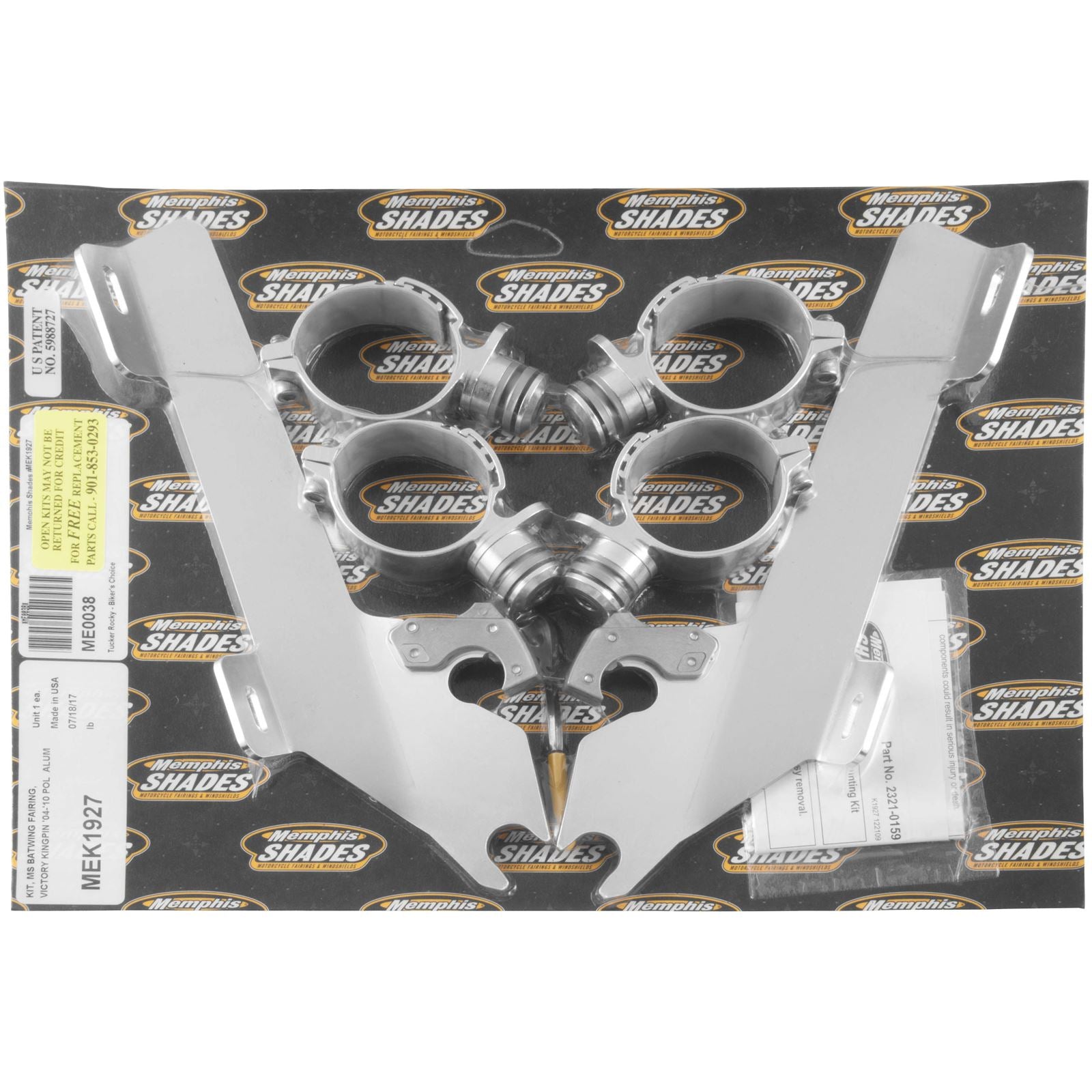 Memphis Shades Batwing Trigger Lock Mounting Kit - Kingpin - Polished MEK1927_73398
