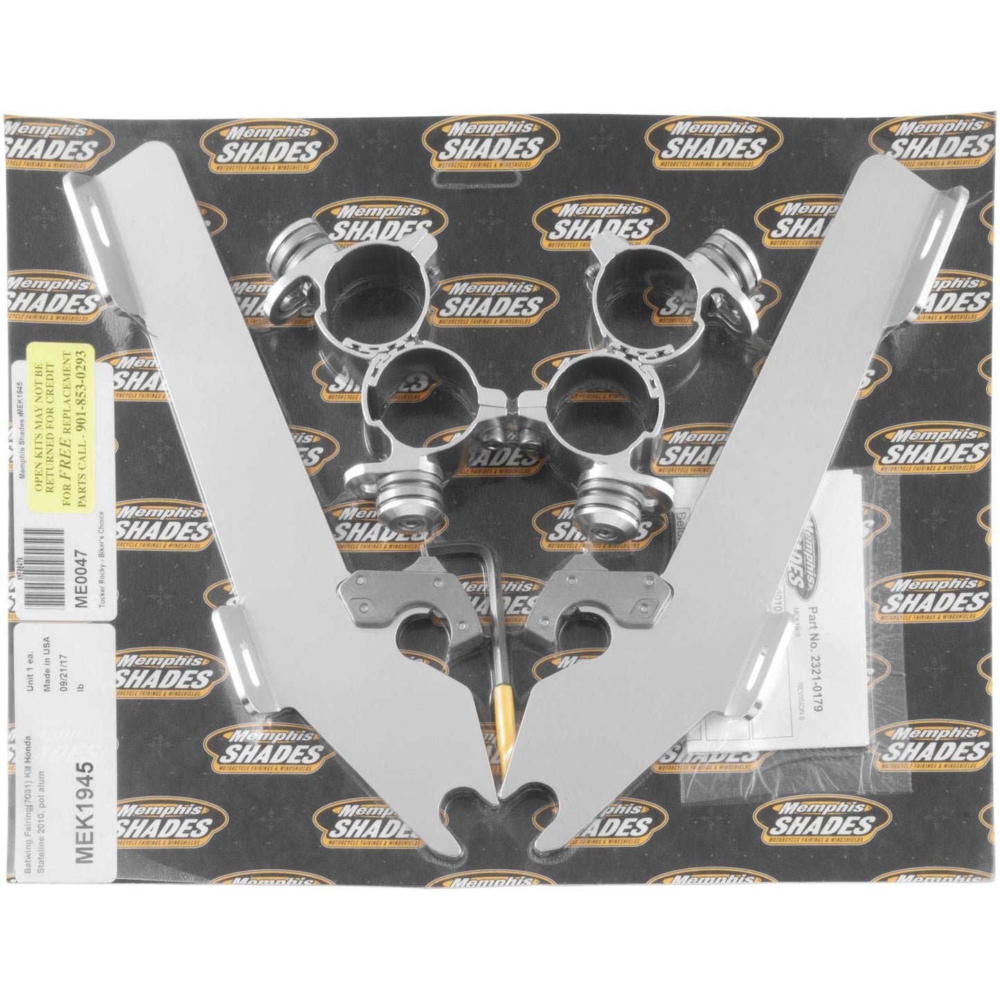 Memphis Shades Batwing Trigger Lock Mounting Kit - Stateline/Sabre - Polished MEK1945_73407