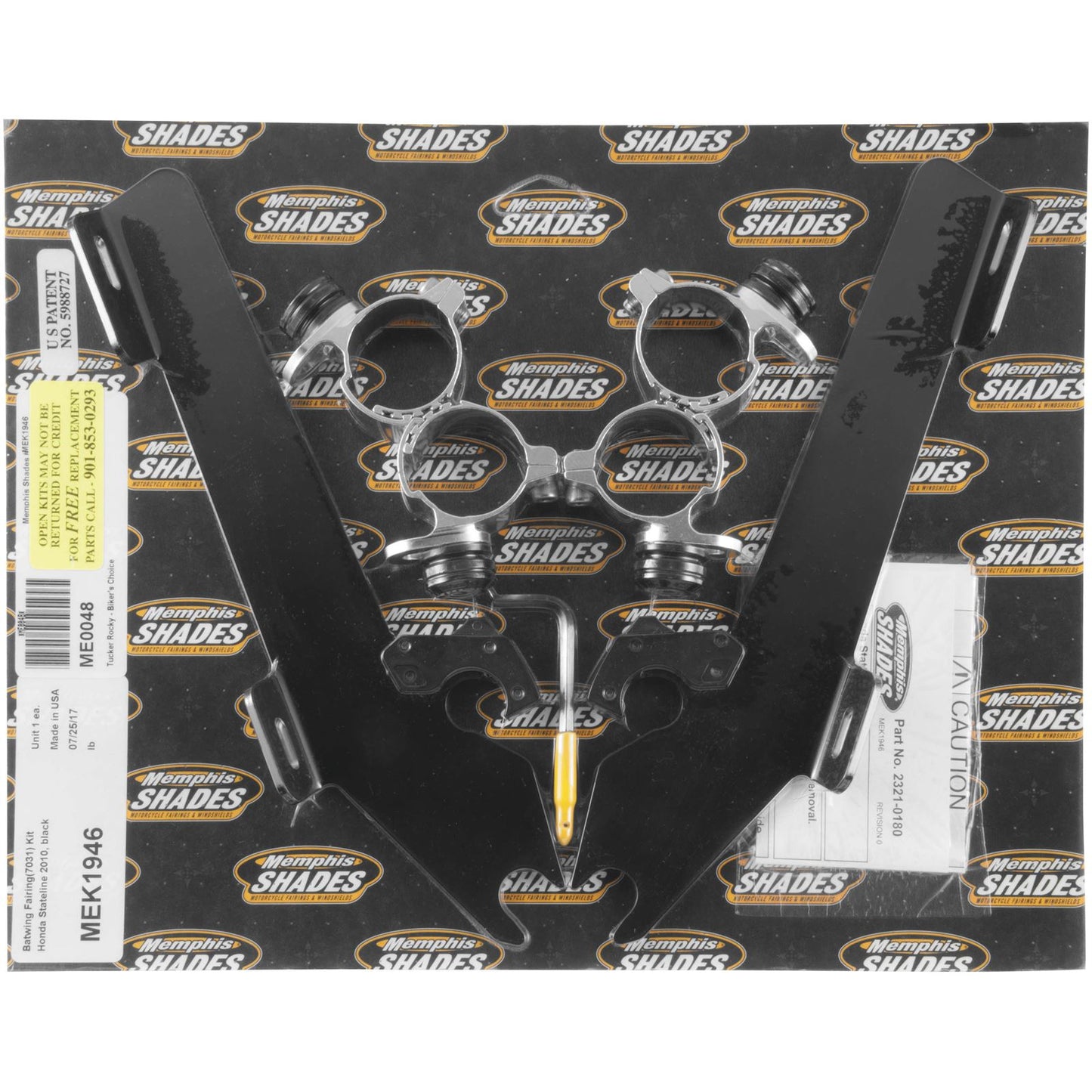 Memphis Shades Batwing Trigger Lock Mounting Kit - Stateline/Sabre - Black MEK1946_73408