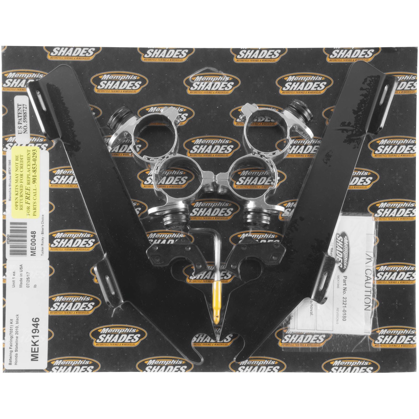 Memphis Shades Batwing Trigger Lock Mounting Kit - Stateline/Sabre - Black MEK1946_73408