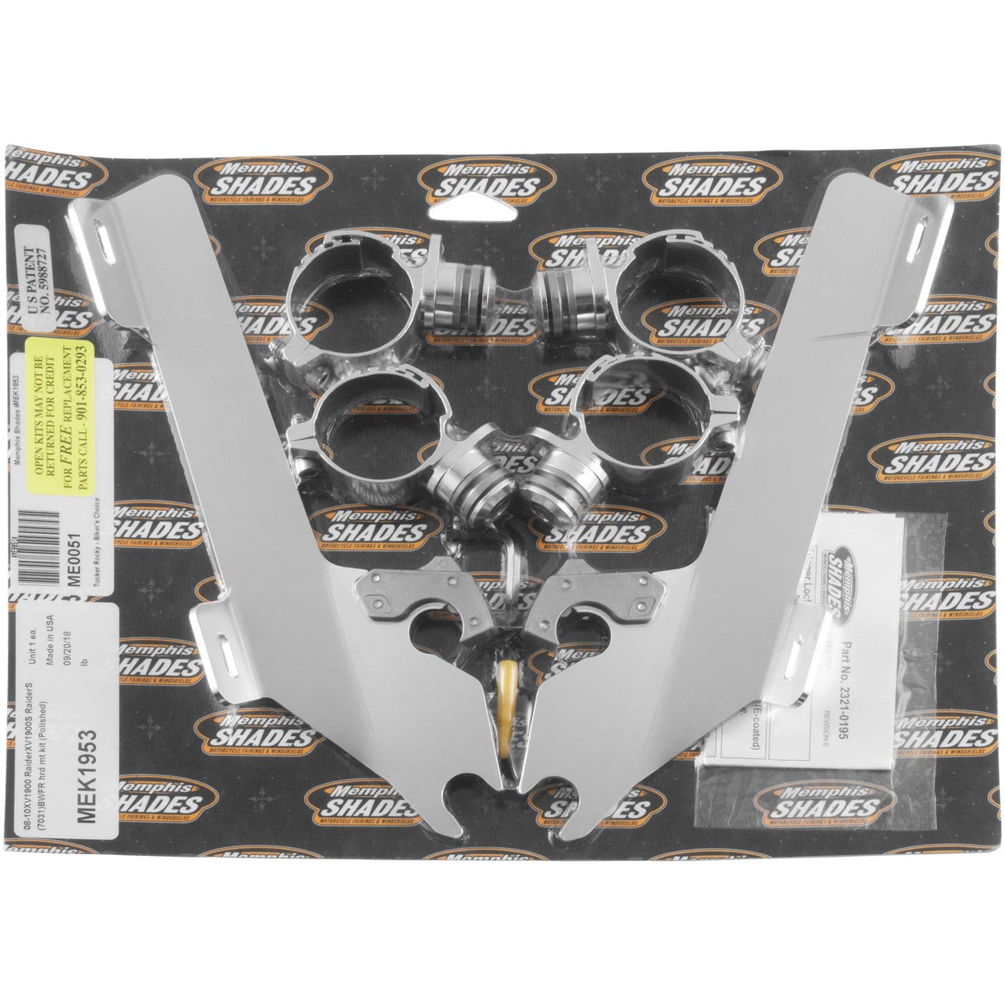 Memphis Shades Batwing Trigger Lock Mounting Kit - Raider - Polished MEK1953_73410