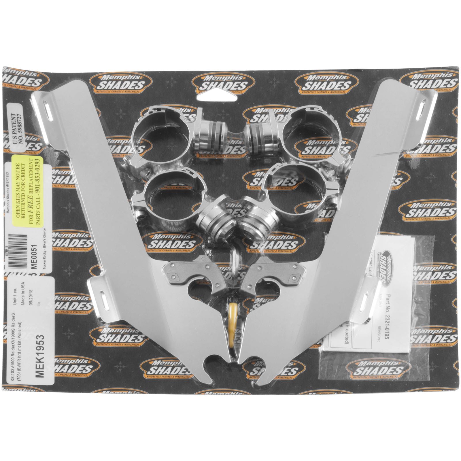 Memphis Shades Batwing Trigger Lock Mounting Kit - Raider - Polished MEK1953_73410